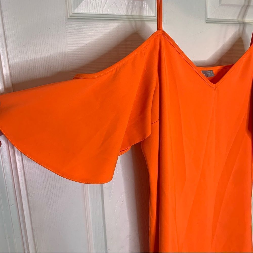 ASOS Cold Shoulder Slip Dress Size 6 Orange - Picture 7 of 12